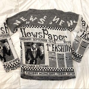 Vintage newspaper sweater